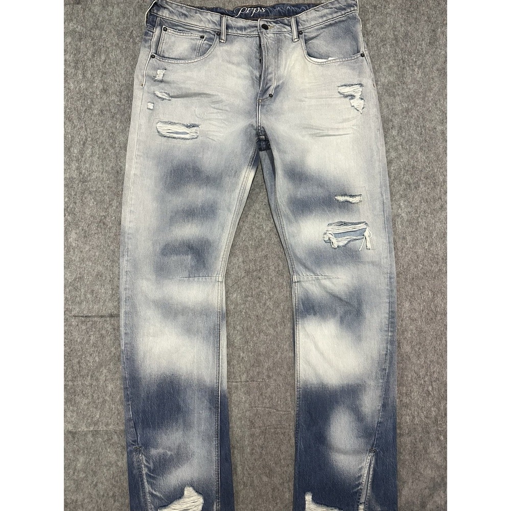 PRPS Men's Barracuda Hiroshima Jeans 100% Cotton Button Fly Indigo - Size 38x34 - Picture 2 of 16